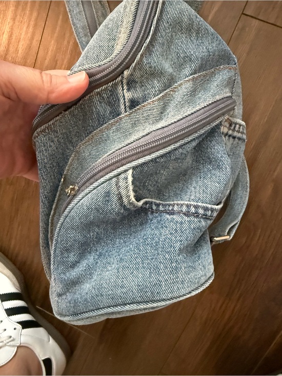 LEVI denim backpack by Hand & Heart. Worn as backpack/sling. Made from Levi’s main image 9